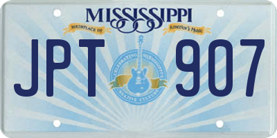 MS license plate JPT907