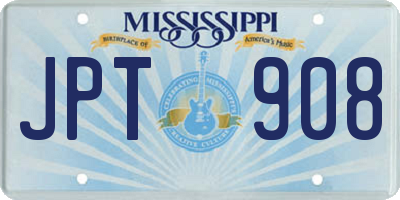 MS license plate JPT908