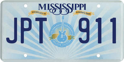 MS license plate JPT911