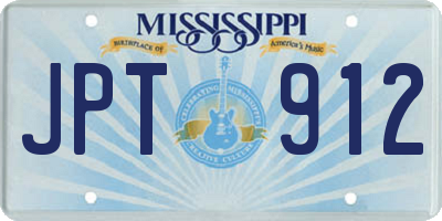MS license plate JPT912