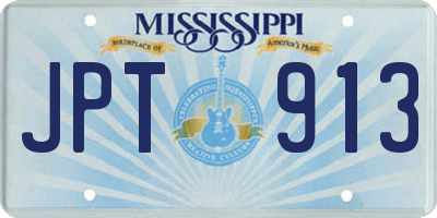 MS license plate JPT913