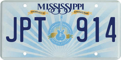 MS license plate JPT914