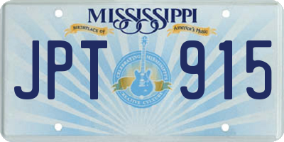 MS license plate JPT915
