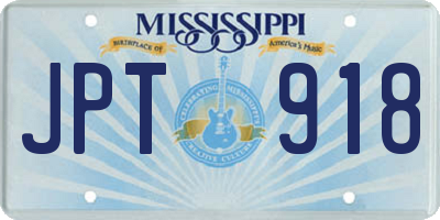MS license plate JPT918