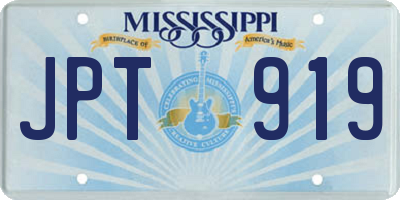 MS license plate JPT919