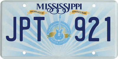 MS license plate JPT921