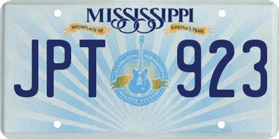 MS license plate JPT923