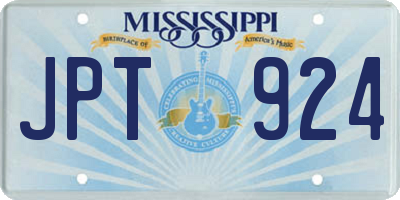 MS license plate JPT924