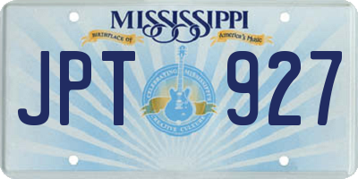 MS license plate JPT927