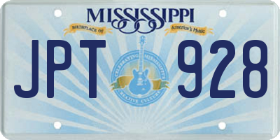 MS license plate JPT928