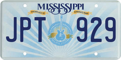 MS license plate JPT929