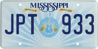 MS license plate JPT933