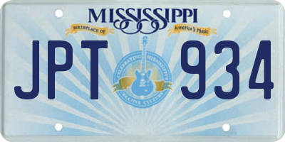 MS license plate JPT934