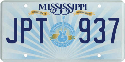 MS license plate JPT937