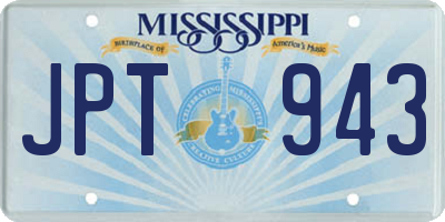 MS license plate JPT943