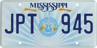 MS license plate JPT945