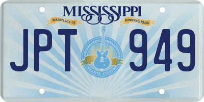 MS license plate JPT949