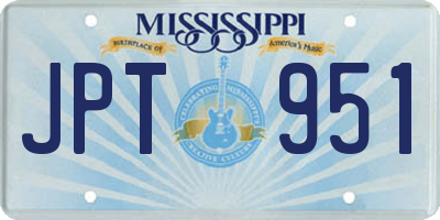 MS license plate JPT951