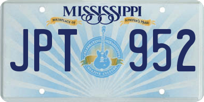 MS license plate JPT952