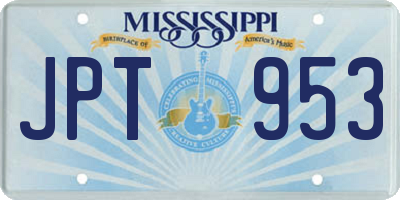 MS license plate JPT953