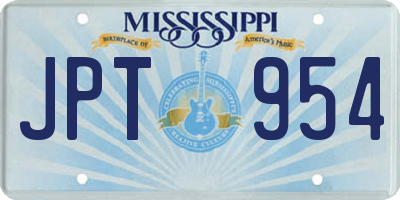 MS license plate JPT954