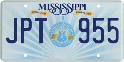 MS license plate JPT955