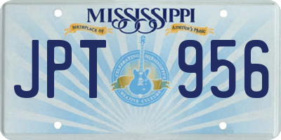 MS license plate JPT956