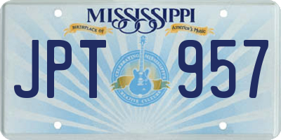 MS license plate JPT957