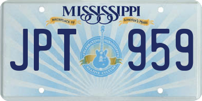 MS license plate JPT959