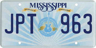 MS license plate JPT963