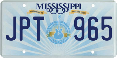 MS license plate JPT965