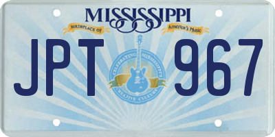 MS license plate JPT967