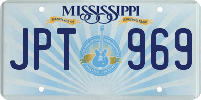 MS license plate JPT969