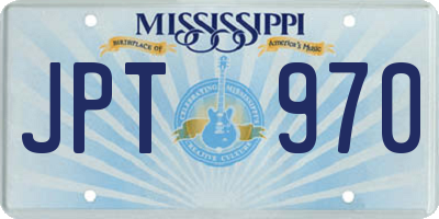 MS license plate JPT970