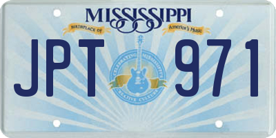 MS license plate JPT971