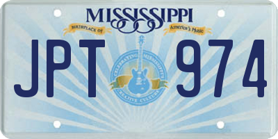 MS license plate JPT974