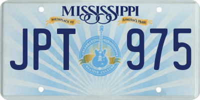 MS license plate JPT975