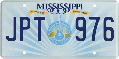 MS license plate JPT976