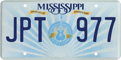 MS license plate JPT977