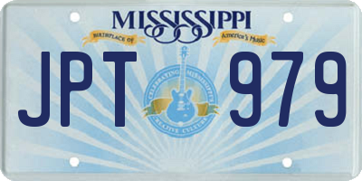 MS license plate JPT979