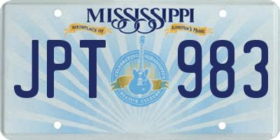 MS license plate JPT983
