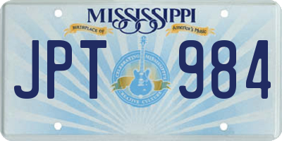 MS license plate JPT984