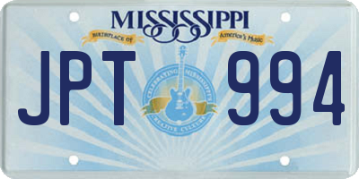 MS license plate JPT994