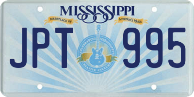 MS license plate JPT995