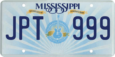 MS license plate JPT999