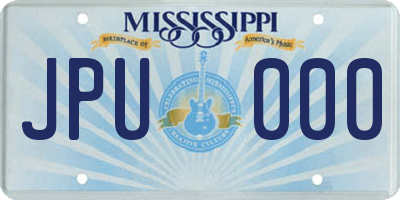 MS license plate JPU000