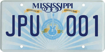 MS license plate JPU001
