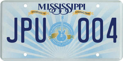 MS license plate JPU004