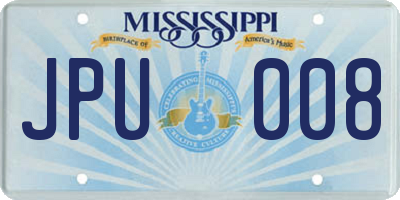 MS license plate JPU008