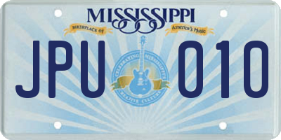 MS license plate JPU010